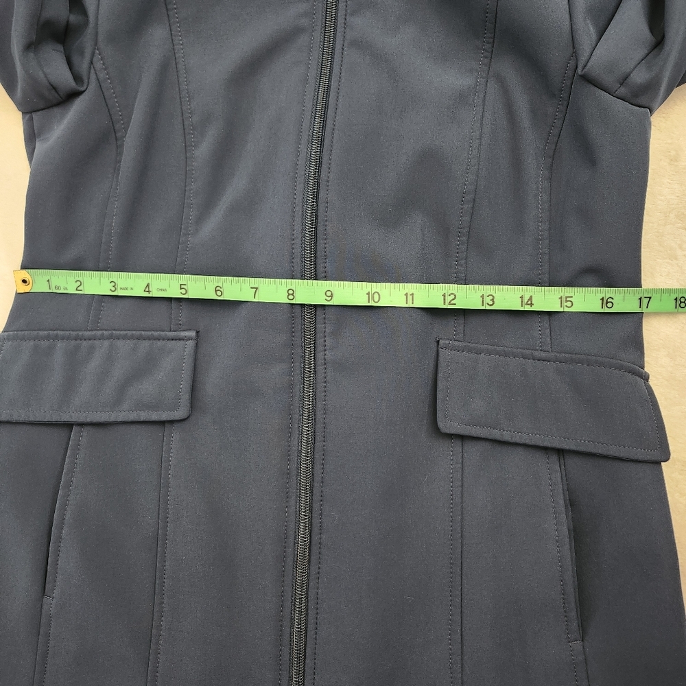 CLEO Women's Dark Teal Full Zip Coat Jacket Removable Hood Outerwear XS Petite - Picture 9 of 11